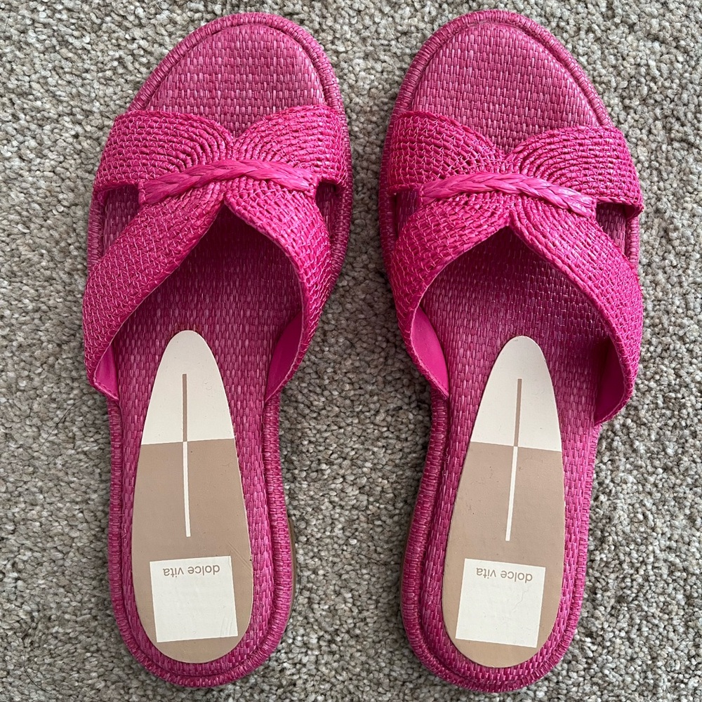 Dolce Vita Atomic Fuchsia Woven Sandals